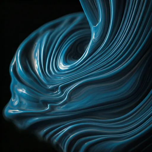 Abstract blue fluid simulation representing chemical reaction inside a reactor